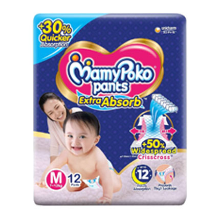 MamyPoko Baby Diapers Pants Extra Absorb Medium